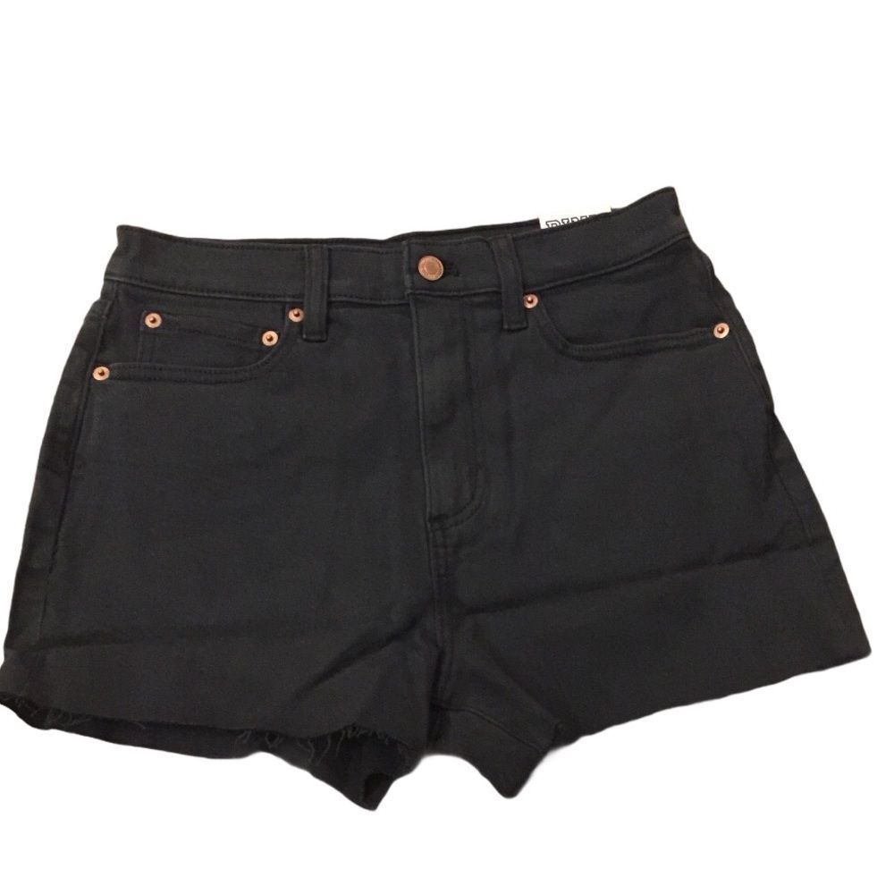 PINK High Waist Denim Black Shorts (Small)
